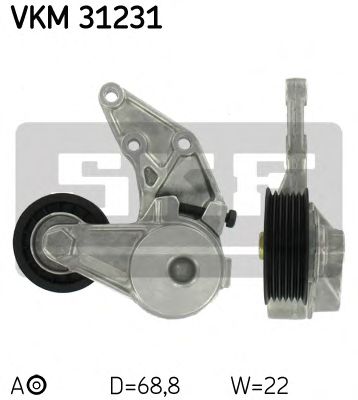 SKF vkm31231 -  Натяжной ролик, поликлиновой  ремень