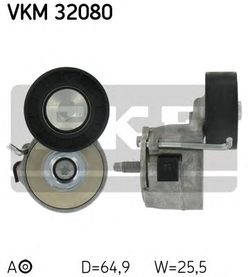 SKF vkm32080 -  Натяжной ролик, поликлиновой  ремень