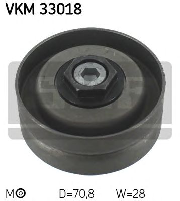 SKF vkm33018 -  Натяжной ролик, поликлиновой  ремень