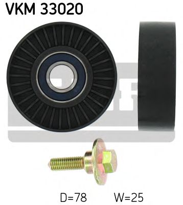 SKF vkm33020 -  Паразитный / ведущий ролик, поликлиновой ремень