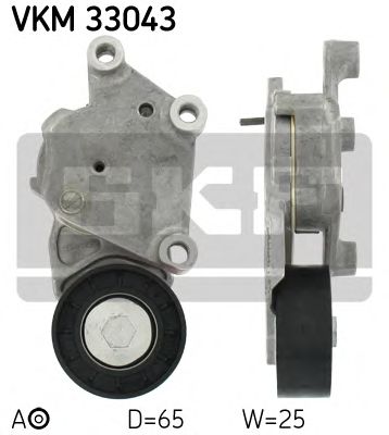 SKF vkm33043 -  Натяжной ролик, поликлиновой  ремень