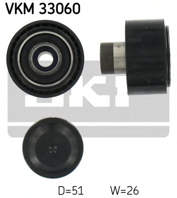 SKF vkm33060 -  Паразитный / ведущий ролик, поликлиновой ремень