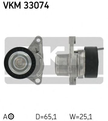 SKF vkm33074 -  Натяжной ролик, поликлиновой  ремень