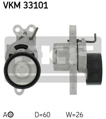 SKF vkm33101 -  Натяжной ролик, поликлиновой  ремень