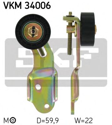 SKF vkm34006 -  Натяжной ролик, поликлиновой  ремень