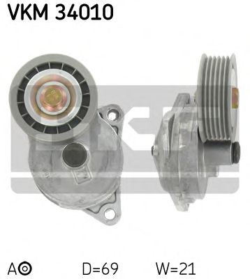 SKF vkm34010 -  Натяжной ролик, поликлиновой  ремень