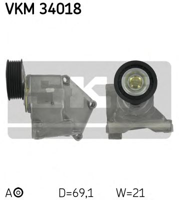 SKF vkm34018 -  Натяжной ролик, поликлиновой  ремень
