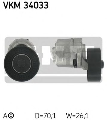 SKF vkm34033 -  Натяжной ролик, поликлиновой  ремень