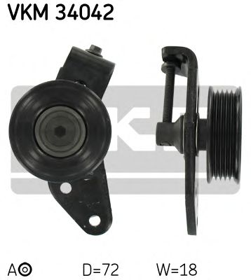 SKF vkm34042 -  Натяжной ролик, поликлиновой  ремень