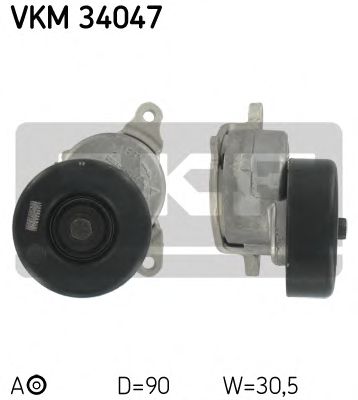 SKF vkm34047 -  Натяжной ролик, поликлиновой  ремень