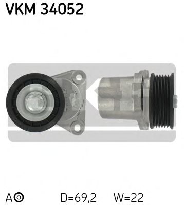 SKF vkm34052 -  Натяжной ролик, поликлиновой  ремень