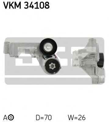 SKF vkm34108 -  Натяжной ролик, поликлиновой  ремень