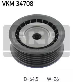 SKF vkm34708 -  Паразитный / ведущий ролик, поликлиновой ремень