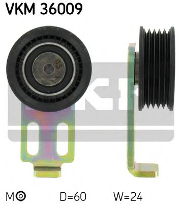 SKF vkm36009 -  Натяжной ролик, поликлиновой  ремень