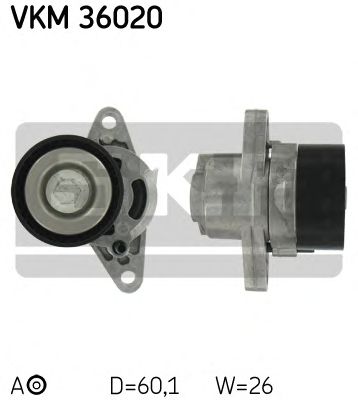 SKF vkm36020 -  Натяжной ролик, поликлиновой  ремень