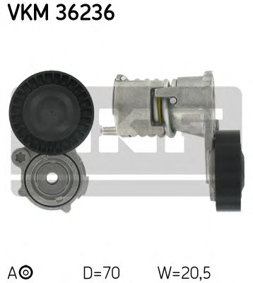 SKF vkm36236 -  Натяжной ролик, поликлиновой  ремень