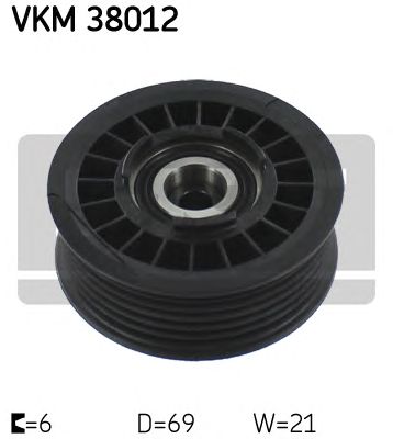 SKF vkm38012 -  Паразитный / ведущий ролик, поликлиновой ремень