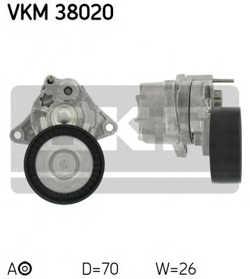 SKF vkm38020 -  Натяжной ролик, поликлиновой  ремень