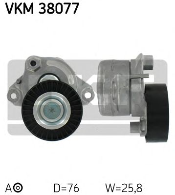 SKF vkm38077 -  Натяжной ролик, поликлиновой  ремень