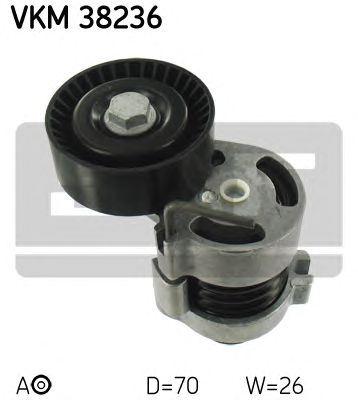 SKF vkm38236 -  Натяжной ролик, поликлиновой  ремень