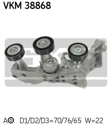 SKF vkm38868 -  Натяжной ролик, поликлиновой  ремень