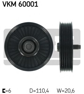 SKF vkm60001 -  Паразитный / ведущий ролик, поликлиновой ремень