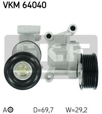 SKF vkm64040 -  Натяжной ролик, поликлиновой  ремень
