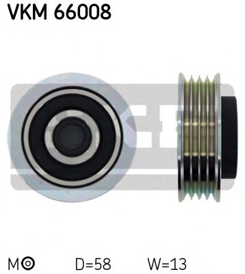 SKF vkm66008 -  Натяжной ролик, поликлиновой  ремень