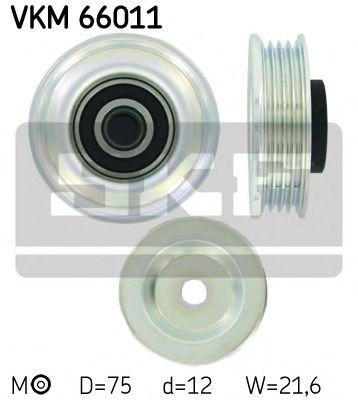 SKF vkm66011 -  Натяжной ролик, поликлиновой  ремень
