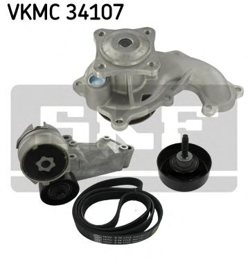SKF vkmc34107 -  Водяной насос + комплект ручейковых ремней