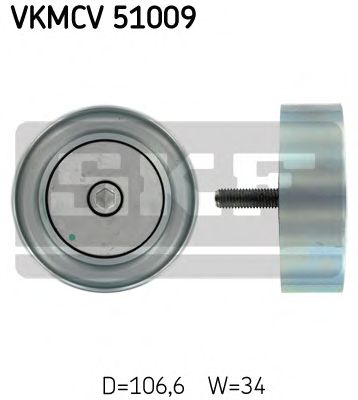 SKF vkmcv51009 -  Паразитный / ведущий ролик, поликлиновой ремень