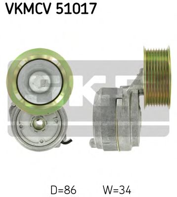 SKF vkmcv51017 -  Натяжной ролик, поликлиновой  ремень