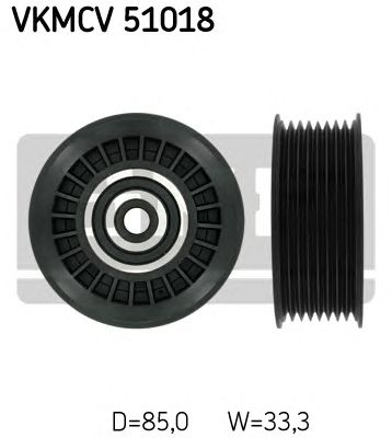SKF vkmcv51018 -  Паразитный / ведущий ролик, поликлиновой ремень