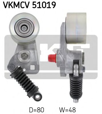 SKF vkmcv51019 -  Натяжной ролик, поликлиновой  ремень
