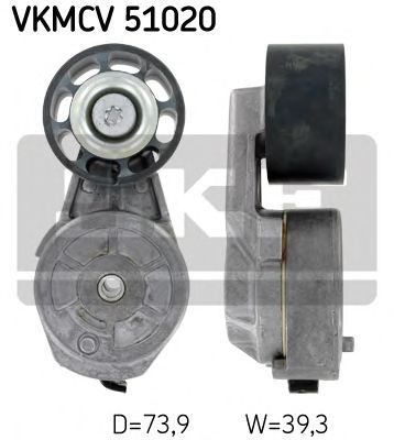 SKF vkmcv51020 -  Натяжной ролик, поликлиновой  ремень