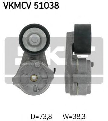 SKF vkmcv51038 -  Натяжной ролик, поликлиновой  ремень