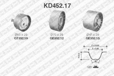 SNR kd45217 -  Комплект ремня ГРМ