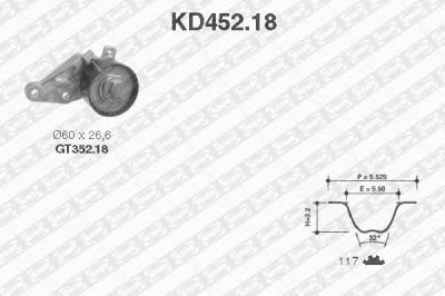 SNR kd45218 -  Комплект ремня ГРМ