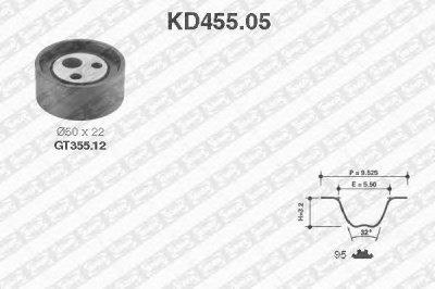 SNR kd45505 -  Комплект ремня ГРМ