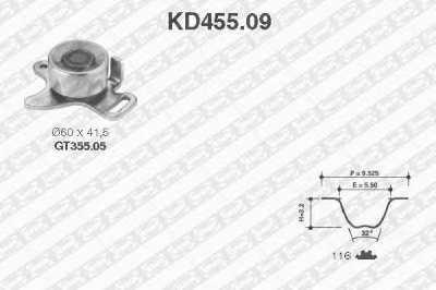 SNR kd45509 -  Комплект ремня ГРМ