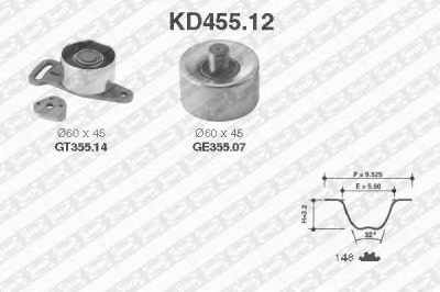 SNR kd45512 -  Комплект ремня ГРМ