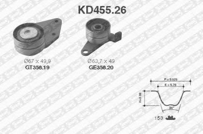 SNR kd45526 -  Комплект ремня ГРМ