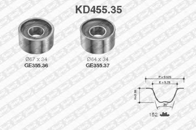 SNR kd45535 -  Комплект ремня ГРМ