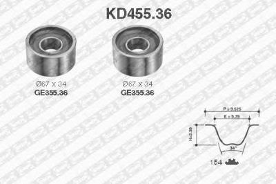 SNR kd45536 -  Комплект ремня ГРМ