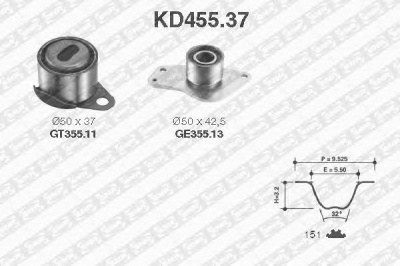 SNR kd45537 -  Комплект ремня ГРМ