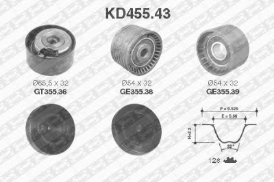 SNR kd45543 -  Комплект ремня ГРМ