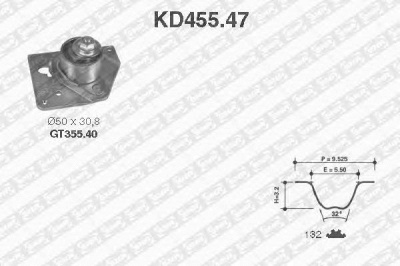 SNR kd45547 -  Комплект ремня ГРМ