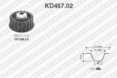 SNR kd45702 -  Комплект ремня ГРМ