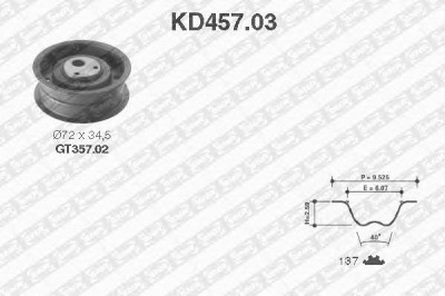 SNR kd45703 -  Комплект ремня ГРМ