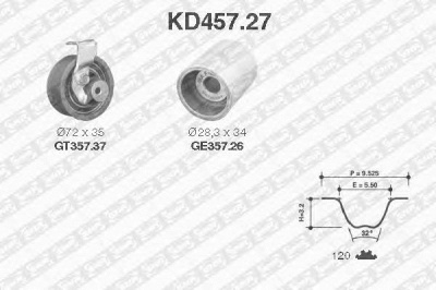 SNR kd45727 -  Комплект ремня ГРМ